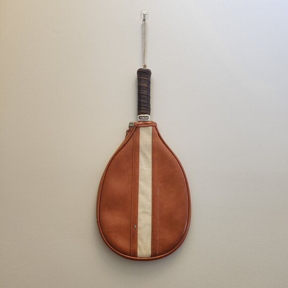Vintage Burnt Orange Ektelon Flex Racquetball Racquet Small Leather Handle MCM - Picture 1 of 12